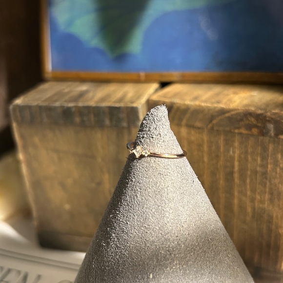 Gold-filled and cz stacking ring - Picture 2 of 4